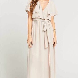 Show Me Your MuMu Cream Wrap Maxi Dress